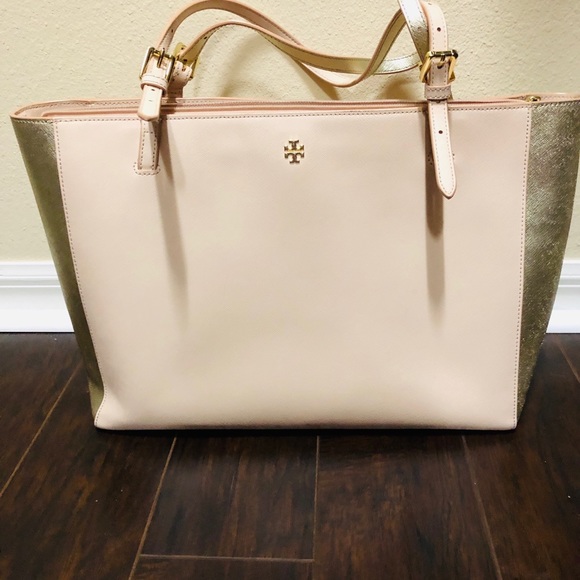 New Tory Burch Pink and Gold Tote - Picture 2 of 6